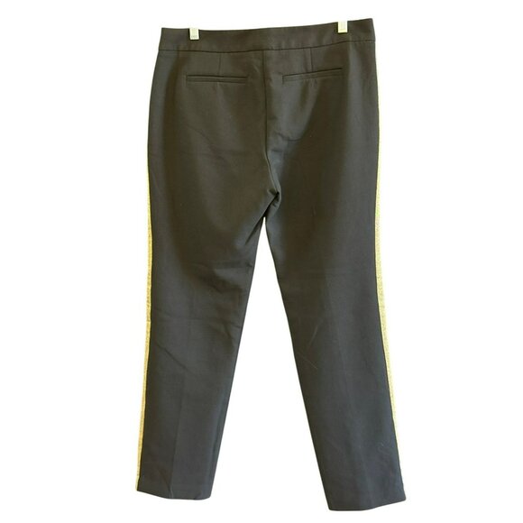 Trina Turk Women's Black Gold Contrast Stripe Pants Size 6 NWOT Flat Front - Picture 3 of 5